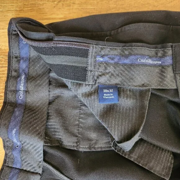 Croft & Barrow Mens Black 38x32 Pants - Picture 4 of 10